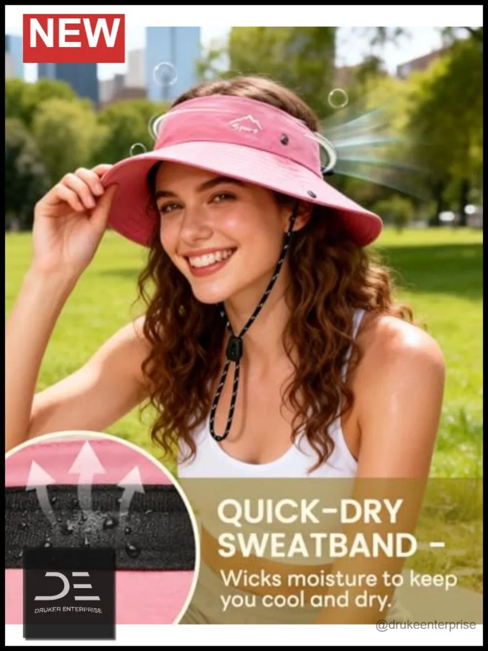 UPF 50+ Wide Brim Bucket Hat, 2-in-1 Detachable Top, Foldable for Sun Protection